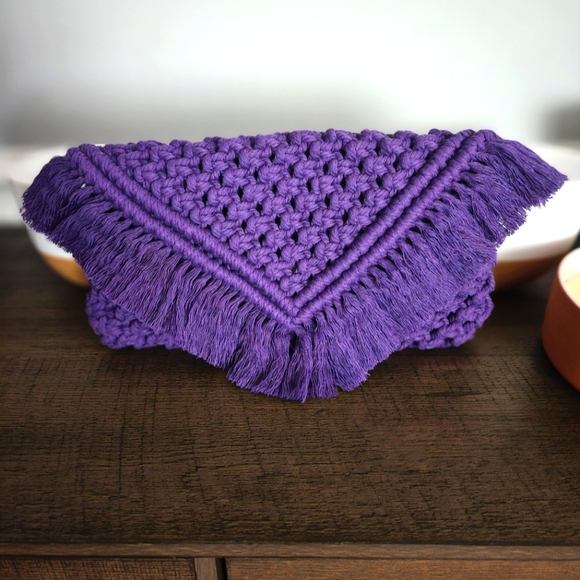 Custom Order Macrame Clutch/ Earrings - Picture 11 of 12